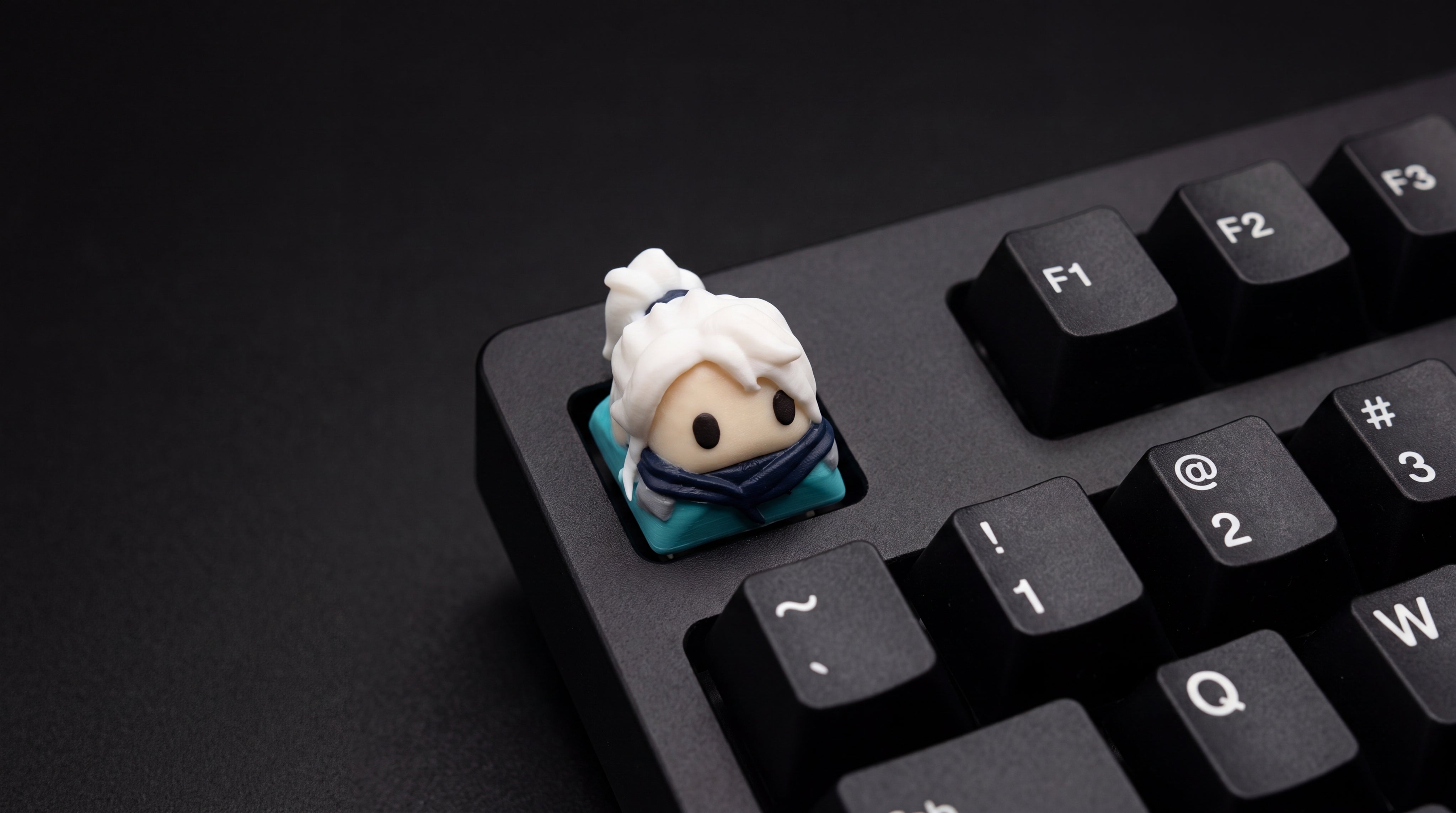 Jett on black keyboard