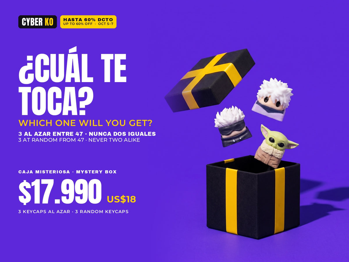 Caja Misteriosa Cyber KO: 3 keycaps al azar entre 47 diseños por $17.990