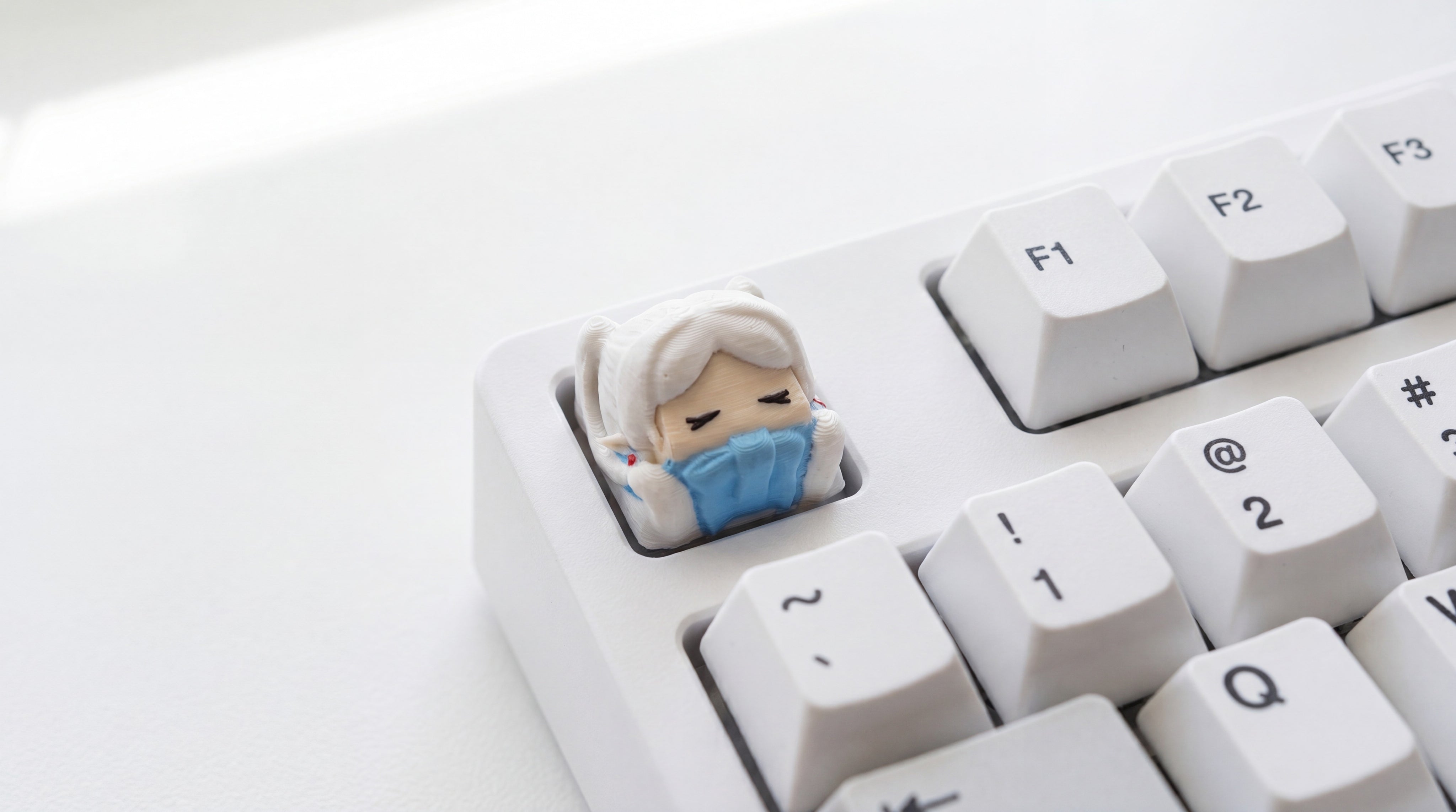 Frieren Durmiendo on white keyboard