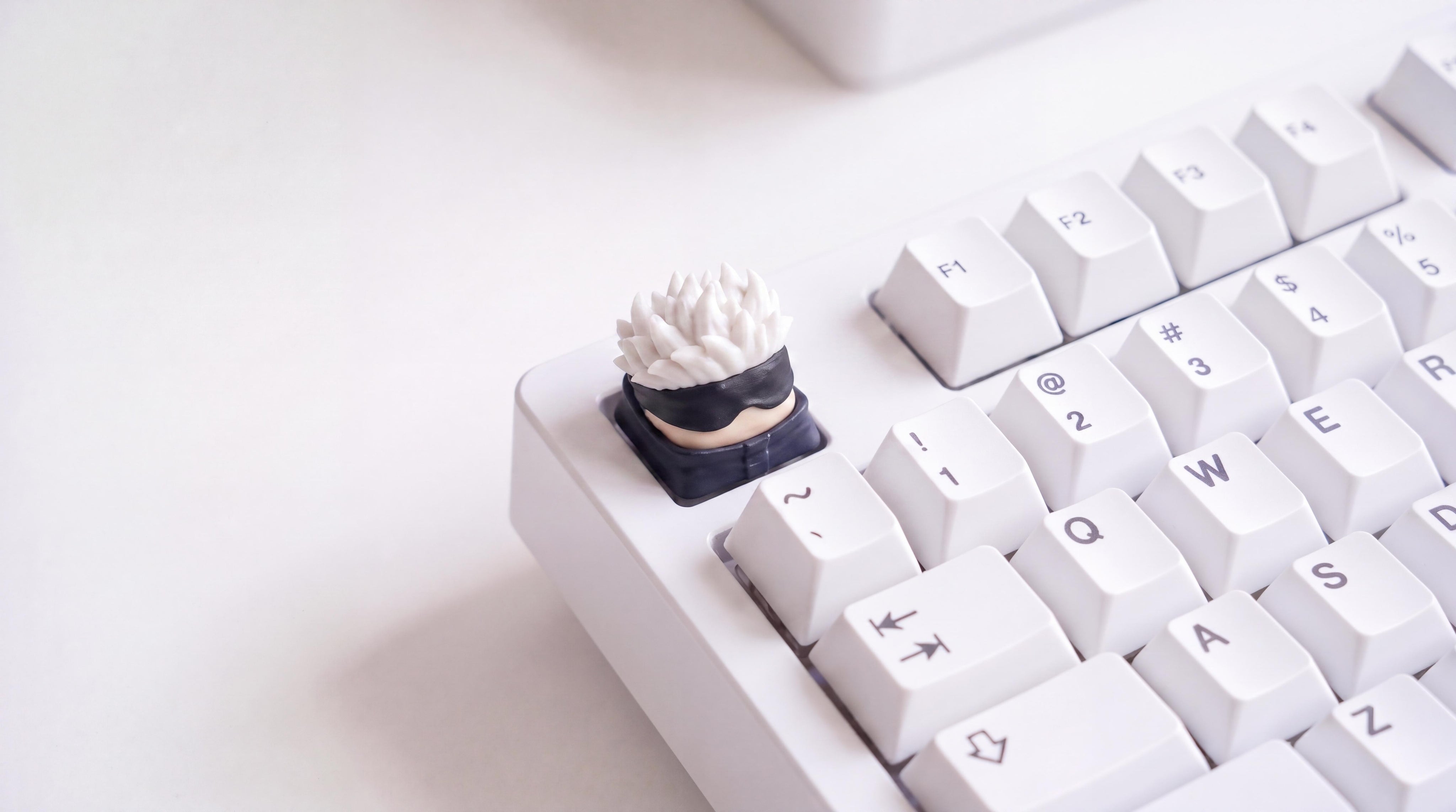 Gojo Satoru on white keyboard