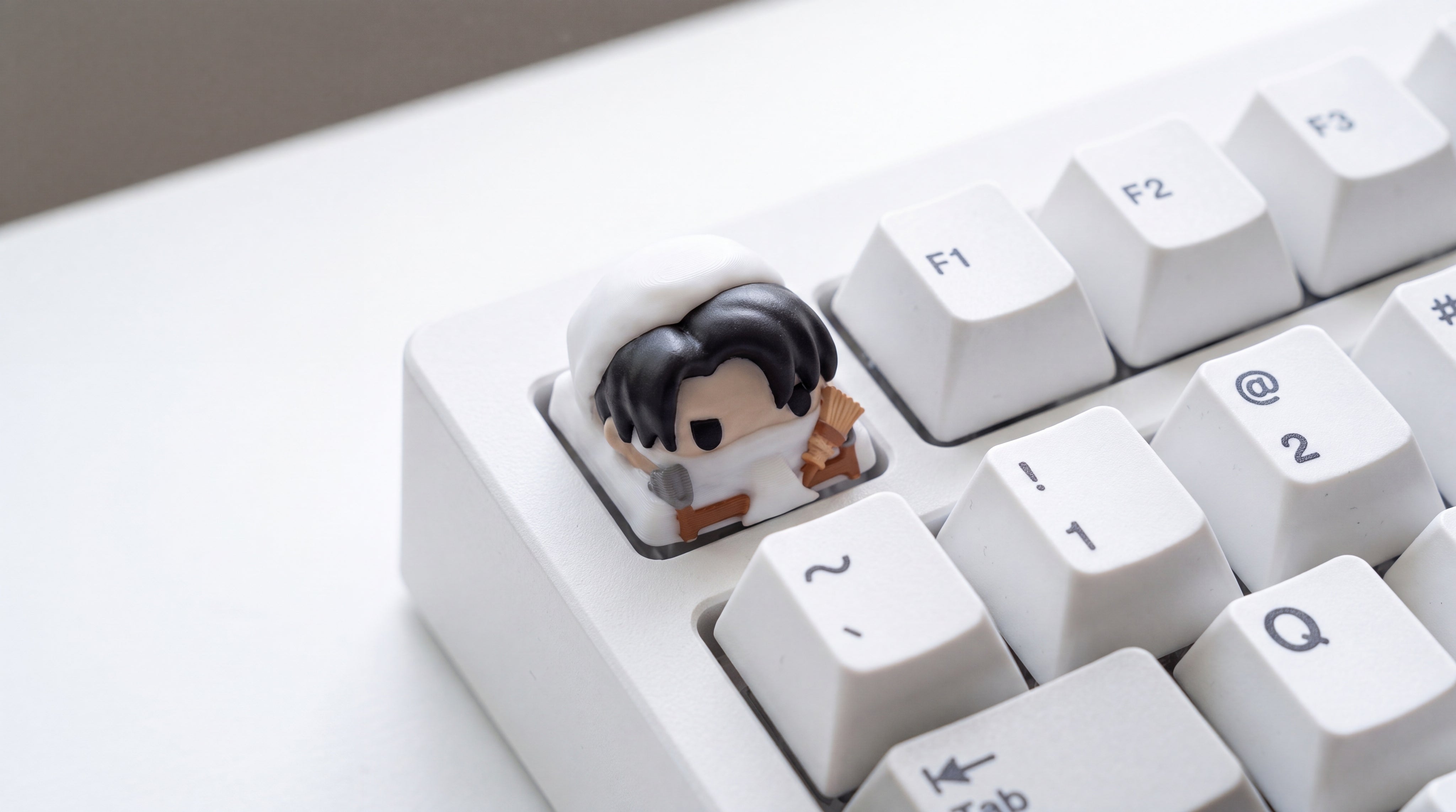 Levi Ackerman Maid on white keyboard