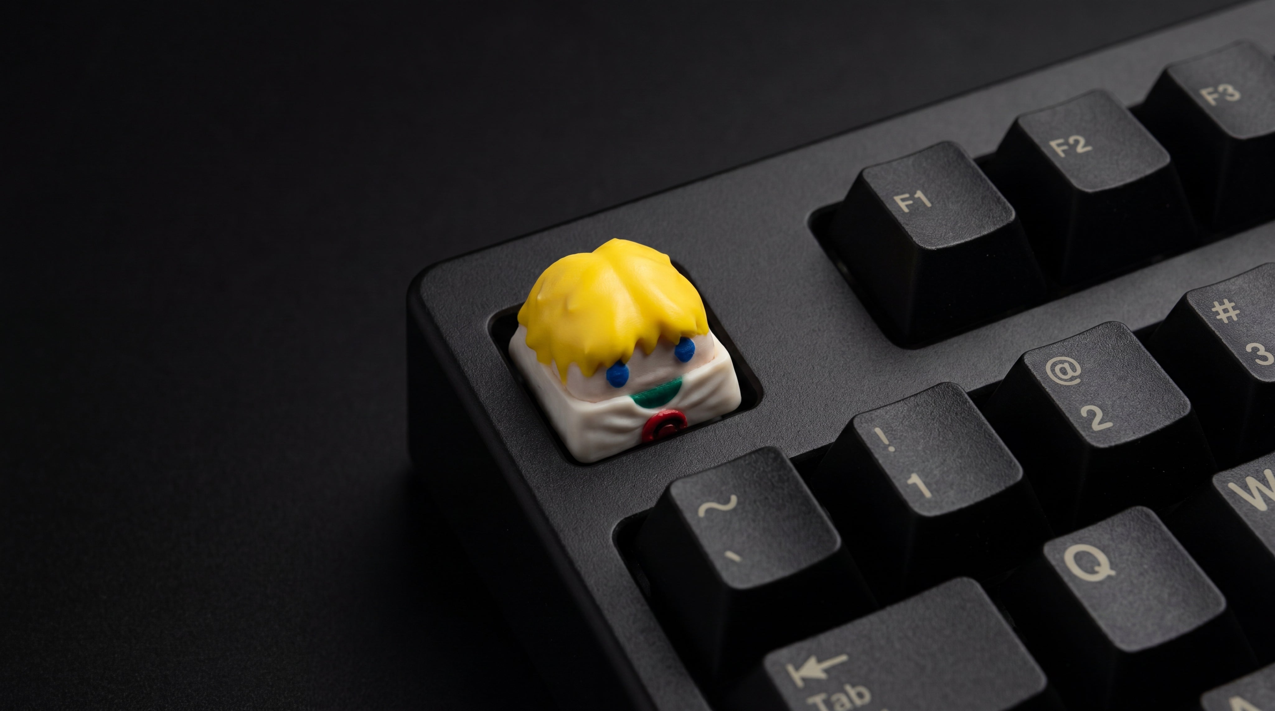 Naruto Niño on black keyboard