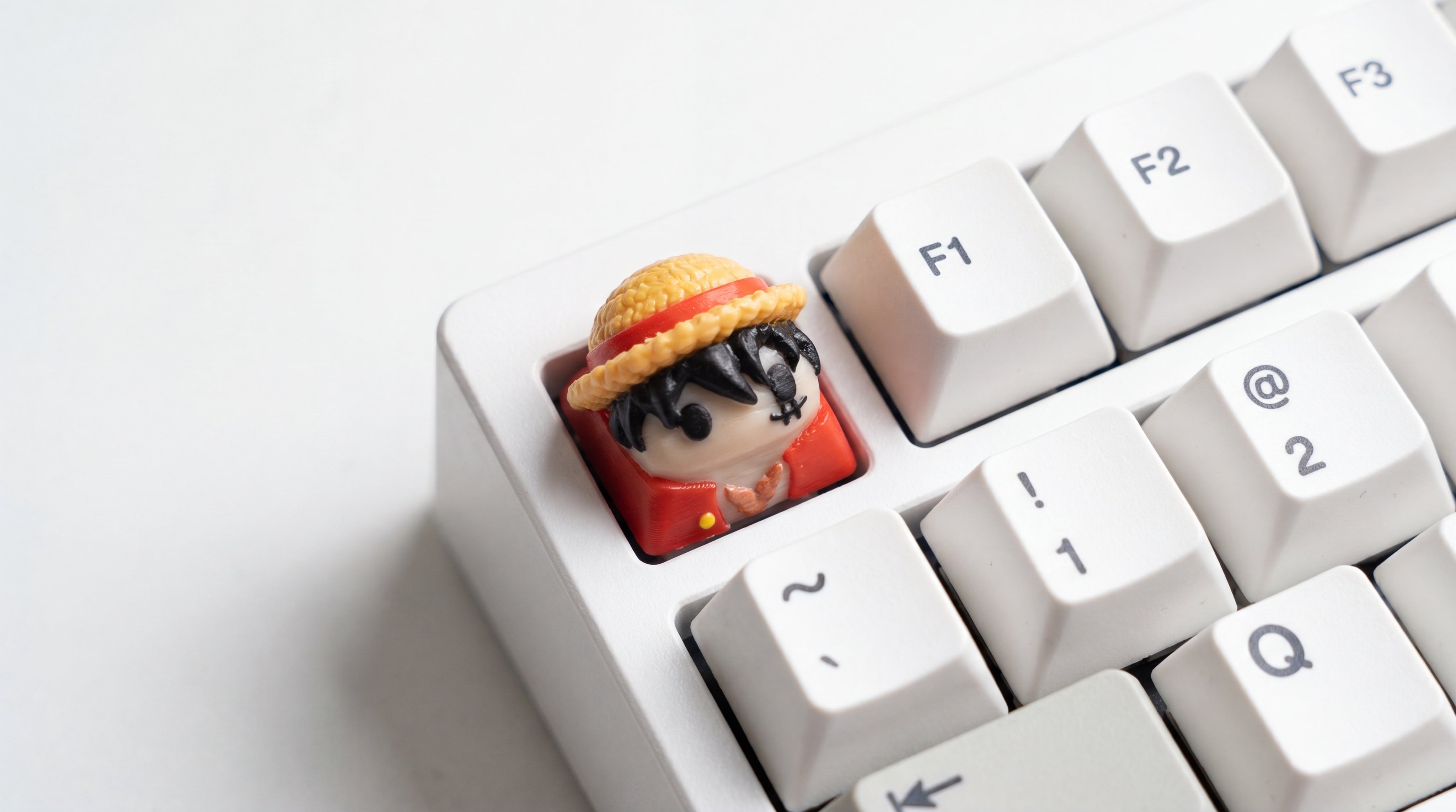 Luffy on white keyboard