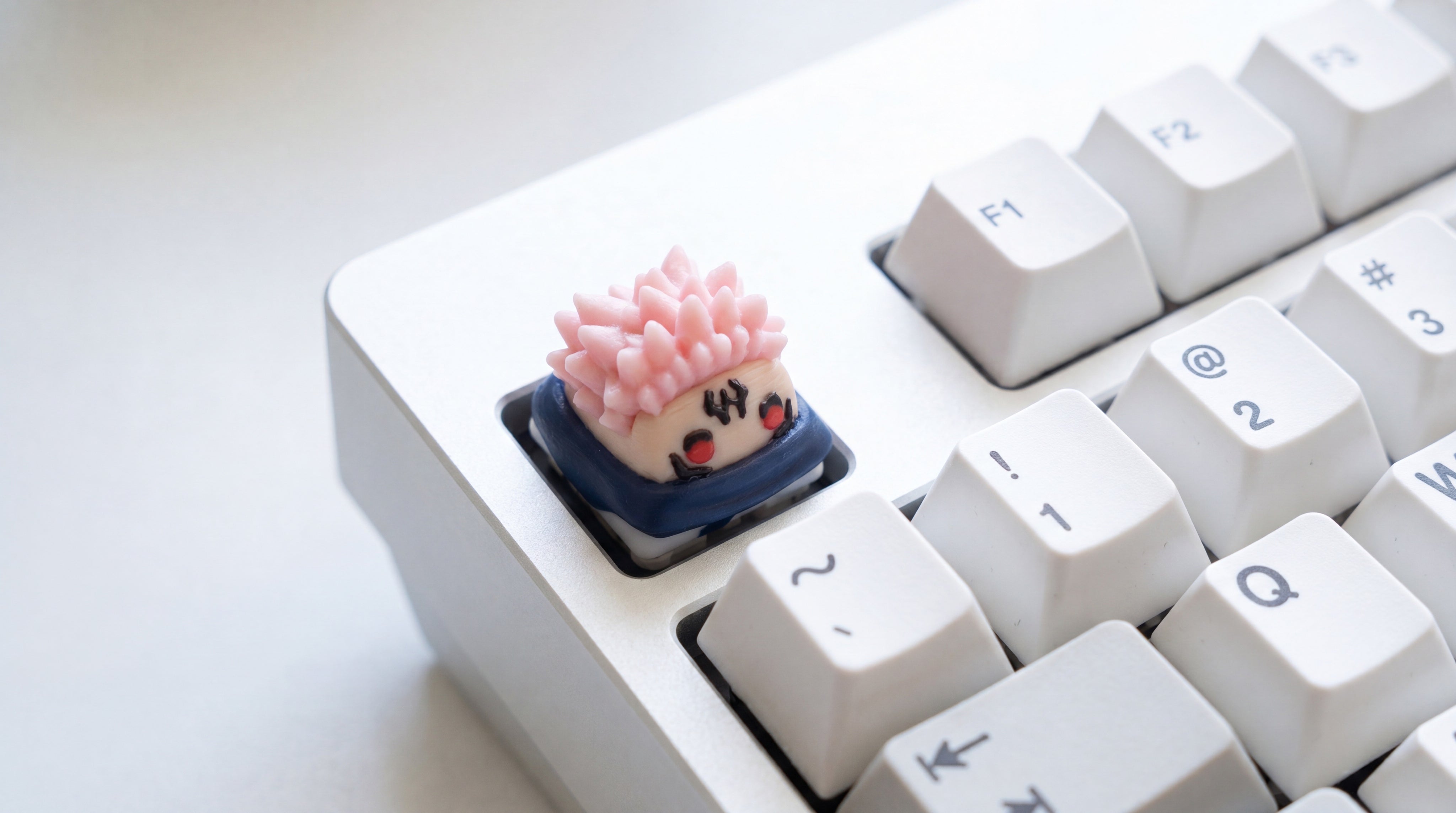 Sukuna on white keyboard