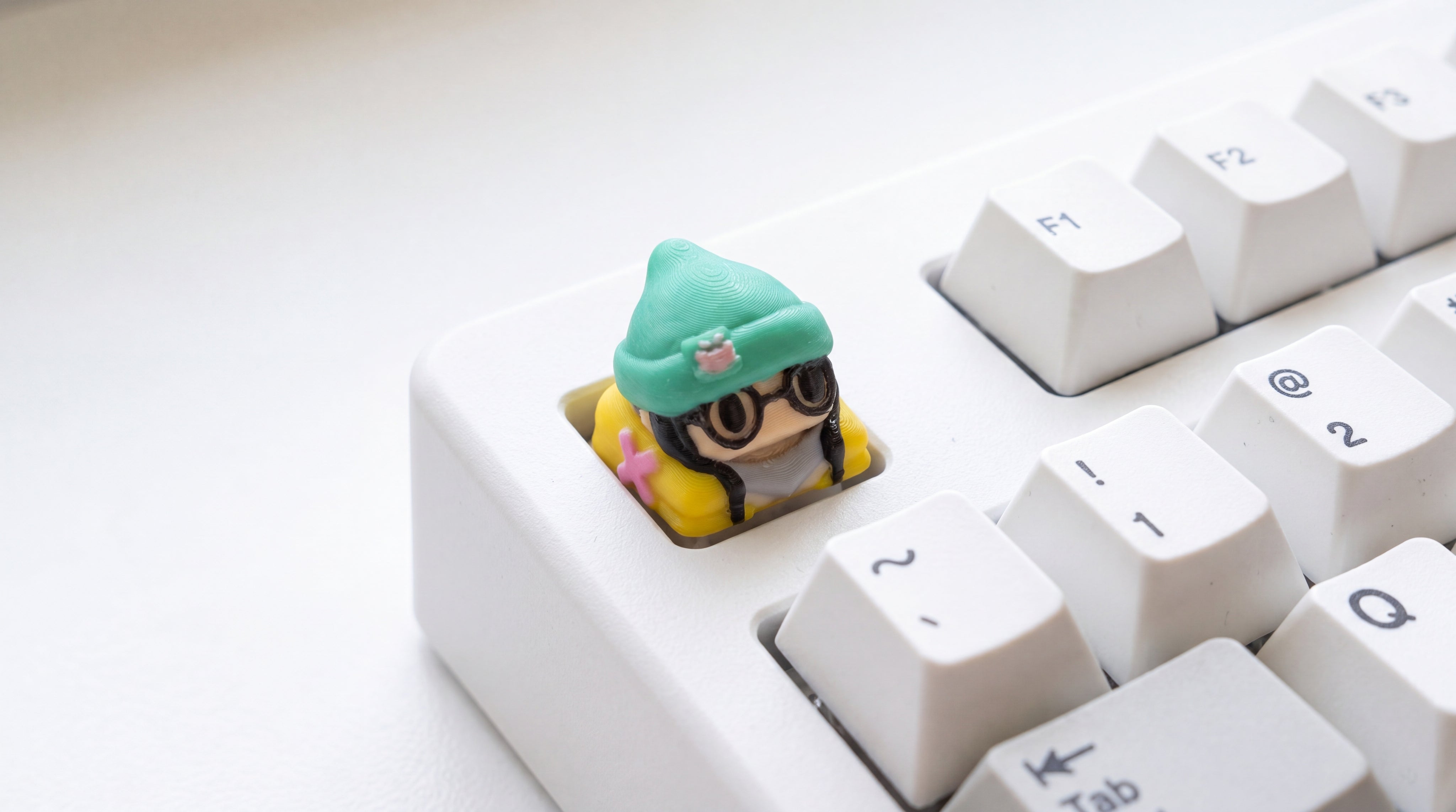 Killjoy on white keyboard
